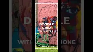 step by step on how to create a doodle grid to scale art on wall using sketchbook