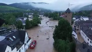 Aerial Footage Of BIBLICAL Floods In Western Germany
