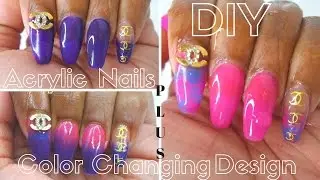 HOW TO ACRYLIC NAILS WITH TEMPERATURE/MOOD GELDESIGN!!