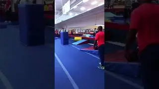 Gymnastics and jumprope combos on spring floor #gymnasticflips #jumprope