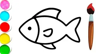 Fish drawing tutorial for kids and toddler's | how to draw fish 