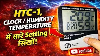 Humidity, clock, thermometer HTC-1, Big Digit , Hygro-thermometer Setting kaise karte hai