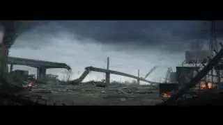 Destroyed Bridge Matte painting