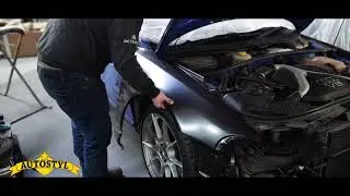 Replacement wings being fitted to a B5 S4 - Autostyl