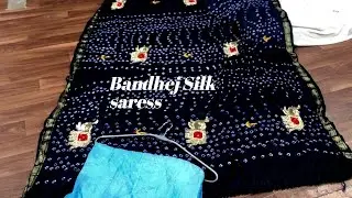 Bandhani Silk Sarees With Constrast Blause And Gota Work  2020
