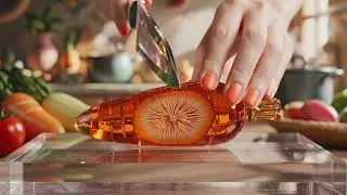 크리스탈 야채 슬라이스 ASMR｜투명한 결정 단면의 소리