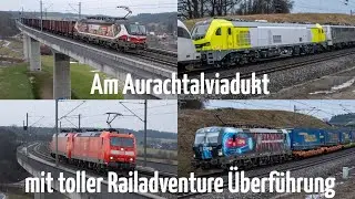 An der Aurachtalbrücke/Emskirchen: mit toller Railadventure Überführung mit erster ATLU Euro9000