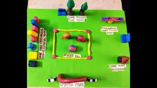 Maths project,Summer vacation project,3D shapes clay idea, Park made with clay, School project