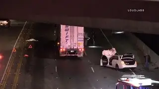 105 Freeway fatal Motorcycle Crash / South Los Angeles **GRAPHIC**  RAW FOOTAGE