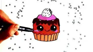 How to Draw a Red Cake with Chocolate & Strawberries 🍰🍓 | Aesthetic Drawing