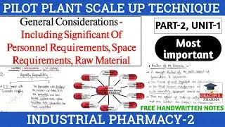 General Considerations || Pilot plant scale up techniques || P-2,Unit-1 || Industrial Pharmacy-2