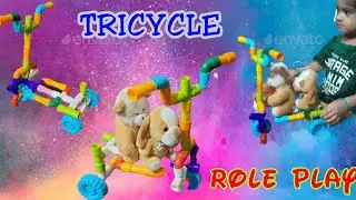 TriCycle with Pipe Puzzle Game||  Building Blocks|| Make and Play