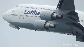 Lufthansa Boeing 747-400 (D-ABVW) takeoff from KIX/RJBB (Osaka - Kansai) RWY 06R