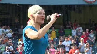 Colleen Geftos sings The National Anthem at Toledo Mud Hens