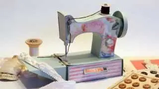 3D Vintage Sewing Machine SVG Paper Crafting Pattern