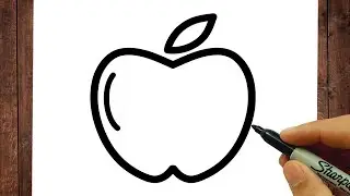 How to Draw iPhone Apple Logo | Easy Line Drawing