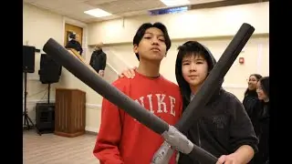 James VS Caiden Pool Noodle Fight | Behind the Scenes