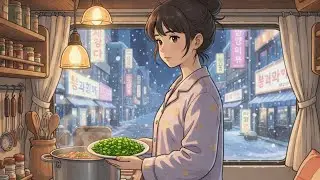 Life in van as a flower shop worker in korea✨️ cozy lifestyle in van in winter and snow 