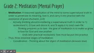 The 9 Grades of Prayer: Meditation