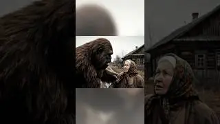 Первое знакомство бигфута с бабушкой Нюрой. #bigfoot #ai #veo3 #нейробабка #ии  #бигфут #shorts