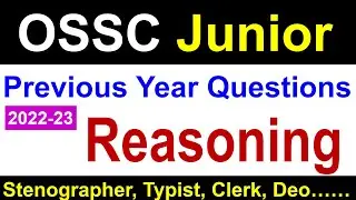 OSSC Junior Stenographer Previous Year Reasoning paper | #ossc  #osscexam