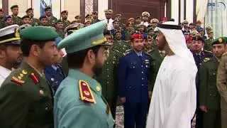 محمد بن زايد يستقبل ولي عهد أم القيوين وأبناء وذوي الشهداء ووفود عدد من الجهات الوطنية