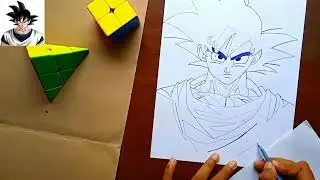 [HOW TO DRAW GOKU WITH Ball pen say] 🧐Goku drawing step by step @YTBHAI 😱