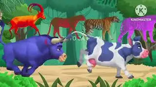 Animal stampede crossover🐅 | animal race | animal | crazy cartoon 3d🦧