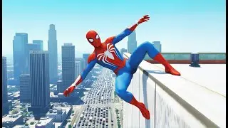 SPIDER-MAN CRAZY JUMPS/FALLS #73 (GTA 5 Spiderman Fails)
