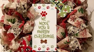 How to make a 34in woodland ruffle wreath Dog Christmas wreath