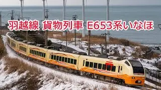羽越線 貨物列車 E653系いなほ（撮影地 小砂川、上浜、本楯、南鳥海、吹浦）