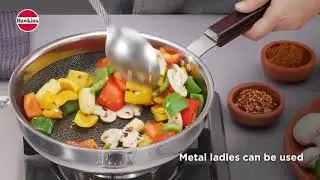 Hawkins 22 cm Triply Stainless Steel Shielded Nonstick Frying Pan