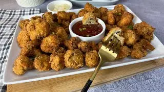 Шампиньоны в хрустящей панировке - быстрая закуска