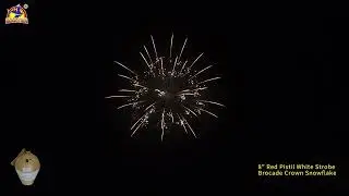 8inch Red Pistil White Strobe Brocade Crown Snowflake Premium Shells #fireworkstesting