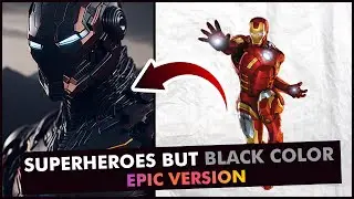 SUPERHEROES but BLACK COLOR 💥 Marvel & DC (Ironman, Captain America, Spiderman, Thor, Hulk etc)