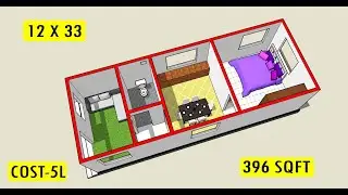 12 x 33 small village house plan II 12 x 33 chota ghar ka design II 396 sqft small home design