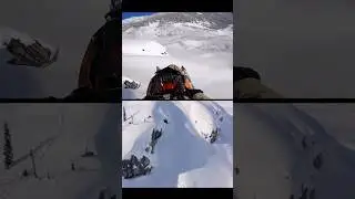 Crazy Cliff Jump with Snowmobile! Two Perspectives!