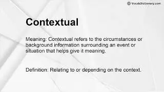 Contextual Meaning