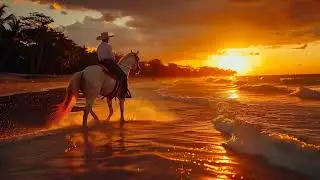 Mariachi Instrumental | Paseo a Caballo al Atardecer | Vibes Románticos en la Playa 🌅🐎