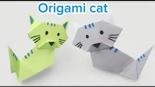 How to make Paper cat | easy origami walking cat | #origamicat #papercat #walkingcat #diy #origami 