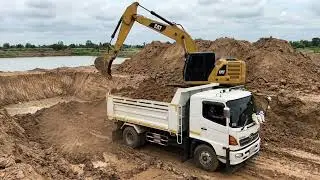 Drainage Construction with Bulldozer Backfill | Excavator, Roller & Trucks