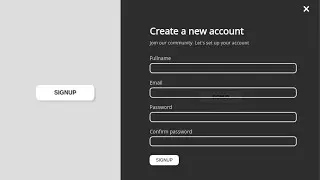 Create Animated Overlay Signup Form using HTML, CSS and JavaScript