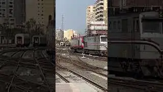 Egyptian Railways Coupled GE Es30ACi Locomotive leaving station