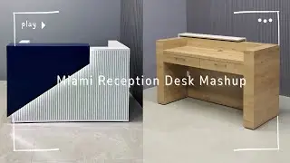 Miami Custom Reception Desk - Modern Elegance with LED, Built in the USA