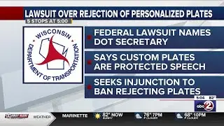 Wisconsin law firm seeks injunction to stop restricting of personalized vehicle registration plat...