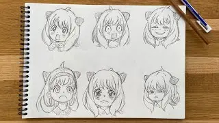 [Anime Drawing] Draw Different Expressions of Anya Forger (Spy x Family) | 阿尼亚表情绘画全过程