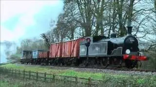 30053 on freight at Caddaford Curve    23/02/14