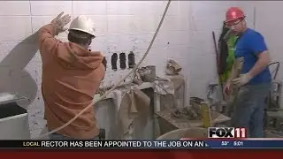 Cleanup continues at fire-damaged Oconto High School
