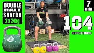104reps DOUBLE HALF SNATCH 2 x 24kg in 7min by Denis Vasilev