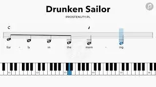 Drunken sailor 🎹  easy letter notes for piano 🎹
